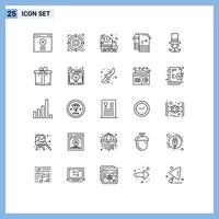 25 Creative Icons Modern Signs and Symbols of movember moustache delivery wiping dry Editable Vector Design Elements