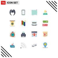 16 Flat Color concept for Websites Mobile and Apps linesman football android arbiter mardi gras Editable Pack of Creative Vector Design Elements