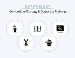 Competitive Strategy And Corporate Training Glyph Icon Pack 5 Icon Design. business. direction. learn. decision. choice vector