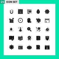 Set of 25 Modern UI Icons Symbols Signs for setting lab easter text happy house Editable Vector Design Elements