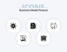 Finance Glyph Icon Pack 5 Icon Design. invoice. contract. crypto. funds. crowdsourcing vector