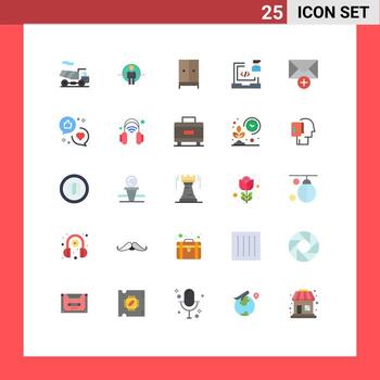 25 Thematic Vector Flat Colors and Editable Symbols of programmer development appliances develop hotel Editable Vector Design Elements