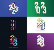 Big Set of 2023 Happy New Year logo text design 2023 number design template vector