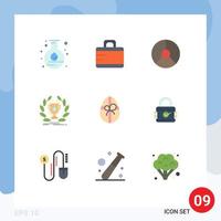 Pack of 9 Modern Flat Colors Signs and Symbols for Web Print Media such as gift reward chart prize award Editable Vector Design Elements