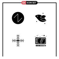 4 Creative Icons Modern Signs and Symbols of sound snowflake animal spring design Editable Vector Design Elements