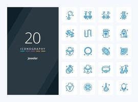 20 Jewellery Blue Color icon for presentation vector