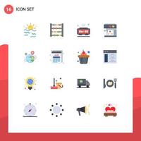 16 Universal Flat Color Signs Symbols of process maker alarm machine wifi Editable Pack of Creative Vector Design Elements