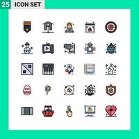 25 iconos creativos signos y símbolos modernos de insignia web cliente virus navegador elementos de diseño vectorial editables vector