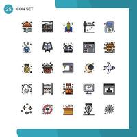 25 iconos creativos signos y símbolos modernos del documento guadaña usabilidad vacaciones puesta en marcha elementos de diseño vectorial editables vector