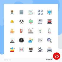 Modern Set of 25 Flat Colors and symbols such as globe view degree page grid Editable Vector Design Elements
