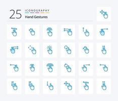 Hand Gestures 25 Blue Color icon pack including up. gesture. touch. fingers. interface vector