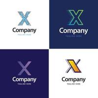 diseño de paquete de logotipo grande de letra x diseño de logotipos modernos y creativos para su negocio vector