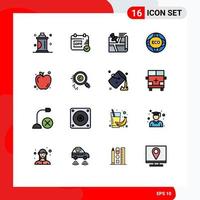 Set of 16 Modern UI Icons Symbols Signs for eco internet location global map Editable Creative Vector Design Elements