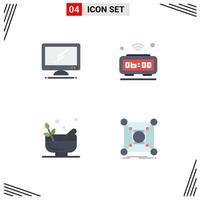 4 Creative Icons Modern Signs and Symbols of computer wifi imac clock mortar Editable Vector Design Elements