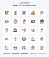 Creative Data Science And Fabrication Lab 25 Line FIlled icon pack  Such As stackd. arrange. research. preparation. grid vector