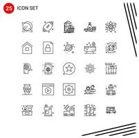 25 Creative Icons Modern Signs and Symbols of atom loan factory investment accumulation Editable Vector Design Elements