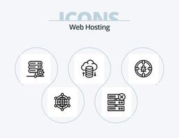 Web Hosting Line Icon Pack 5 Icon Design. server connection. database. network. setting. network vector