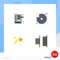 Universal Icon Symbols Group of 4 Modern Flat Icons of auction arrow law hard disk curved Editable Vector Design Elements