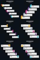 Vector 6 Infographics Pack Presentation slide template 5 Steps cycle diagrams and timelines