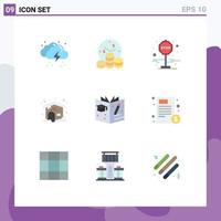 Modern Set of 9 Flat Colors and symbols such as book education time cloudy home Editable Vector Design Elements