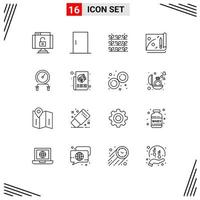 16 iconos creativos signos y símbolos modernos de hiit agricultura rápida marketing logro elementos de diseño vectorial editables vector