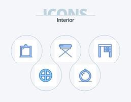 Interior Blue Icon Pack 5 Icon Design. office. furniture. window. desk. seat vector