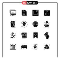 User Interface Pack of 16 Basic Solid Glyphs of interface weight files scales notification Editable Vector Design Elements