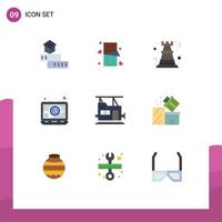 9 Creative Icons Modern Signs and Symbols of bullet email sweet computer rock Editable Vector Design Elements