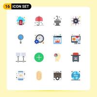 paquete de iconos de vector de stock de 16 signos y símbolos de línea para la construcción visión sombrilla marketing negocio paquete editable de elementos creativos de diseño de vectores