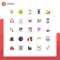 Group of 25 Modern Flat Colors Set for success coins heart gps mobile Editable Vector Design Elements