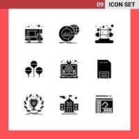 9 Creative Icons Modern Signs and Symbols of setting design fitness creative easter Editable Vector Design Elements