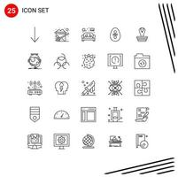 Modern Set of 25 Lines and symbols such as king cobra living animal easter Editable Vector Design Elements