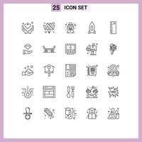 25 Creative Icons Modern Signs and Symbols of design startup harlequin speedup rocket Editable Vector Design Elements