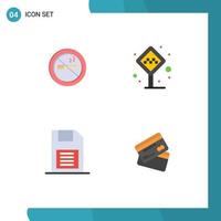 Modern Set of 4 Flat Icons and symbols such as nosmoking memory card hotel stand mobile chip Editable Vector Design Elements