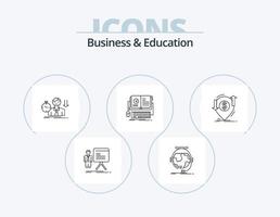 paquete de iconos de línea de negocios y educación 5 diseño de iconos. video. gente. mano temblorosa. Recursos humanos. buscar vector