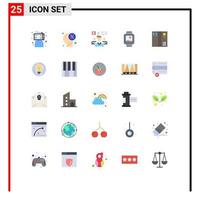 conjunto de 25 iconos modernos de la interfaz de usuario símbolos signos para la enfermedad del reloj del corazón reloj de mano elementos de diseño vectorial editables en video vector