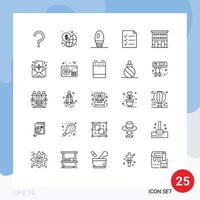 25 Line concept for Websites Mobile and Apps shop front house bulb buildings file Editable Vector Design Elements