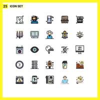 25 iconos creativos signos y símbolos modernos de huevos para hornear hombre wifi refrigerador elementos de diseño vectorial editables vector