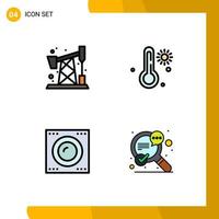 4 Creative Icons Modern Signs and Symbols of pollution technology hot devices seo Editable Vector Design Elements