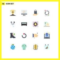 16 Thematic Vector Flat Colors and Editable Symbols of leak money ecommerce finance exchange Editable Pack of Creative Vector Design Elements