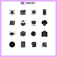 conjunto de 16 iconos de interfaz de usuario modernos signos de símbolos para elementos de diseño de vectores editables de teléfonos móviles de negocios huawei artificiales
