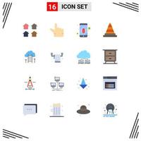 16 Universal Flat Colors Set for Web and Mobile Applications dream career path mobile tools construction Editable Pack of Creative Vector Design Elements