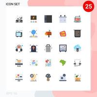 Pictogram Set of 25 Simple Flat Colors of key computer team access layout Editable Vector Design Elements