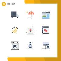 9 Creative Icons Modern Signs and Symbols of box noise graphic horn accessories Editable Vector Design Elements