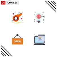 4 iconos creativos signos y símbolos modernos de alarma tienda silbato objetivo api elementos de diseño vectorial editables vector