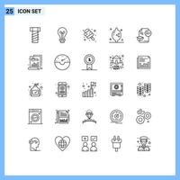 Universal Icon Symbols Group of 25 Modern Lines of a education sweet cap lemon Editable Vector Design Elements