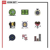 9 Creative Icons Modern Signs and Symbols of structure prototyping timer object megaphone Editable Vector Design Elements