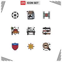 9 Creative Icons Modern Signs and Symbols of circus carnival budget brazil movie Editable Vector Design Elements