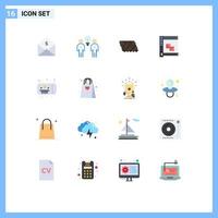 16 Universal Flat Colors Set for Web and Mobile Applications panel develop team coding top Editable Pack of Creative Vector Design Elements