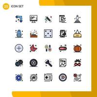 Set of 25 Modern UI Icons Symbols Signs for award record water dot app Editable Vector Design Elements